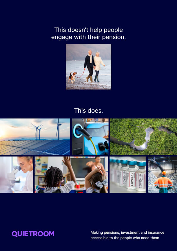 Examples of images that help people engage with their pension